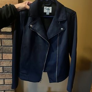 Old navy navy suede moto jacket